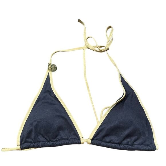 Victoria’s Secret Black & Gold Triangle Bikini Top - Picture 1 of 4